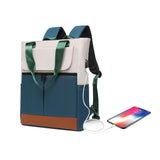 2-in-1 Laptop Tote Backpack Convertible Daypack with USB Charging Port for Work Travel Green