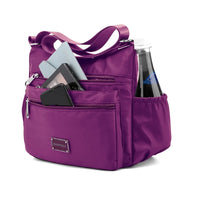 Women Shoulder Handbag Multi-Pocket Crossbody Purse Fashion Satchel Purple