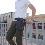 Men's Tactical Leg Bag Drop Legs Belt Pack Waist Bag for Travel Riding Hiking Blue