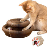 Organ Cat Toy Transformable Interactive Cardboard Toy with Track and Bell Ball