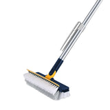 3-in-1 Multifunctional Scrape Cleaning Brush Rotating Corner Floor Scrub Brush with Long Handle Blue