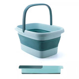 Collapsible Foot Bath Basin with Massage Acupoints Green