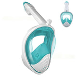Full Face Snorkel Mask – 180 Degree Panoramic View Anti-Fog & Leak-Proof Design White Green