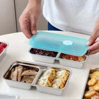 4Pcs Set Grab and Go Snack Containers Food Container for Lunch Snacks Dips Condiments-Double-Compartment