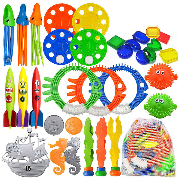 34Pcs Set Pool Diving Swimming Toys for Kids Summer Underwater Game Toys