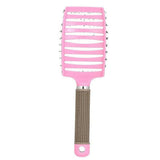 Detangle Nylon Boar Bristle Brush Head Scalp Comb Pink