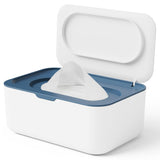 Refillable Wipes Dispenser Tissue Storage Case with Lid Blue