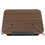 Book Stand with 360 Degrees Rotating Base for Reading Adjustable Book Holder with Elastic Clips Coffee
