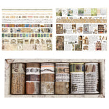18 Rolls Vintage Washi Tape Set Writable for Scrapbooking Style 2