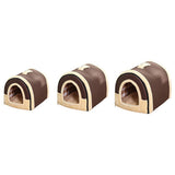 Pet Dog House Kennel Soft Bed Cave Cat Puppy Warm Cushion Brown