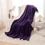Soft Double-Sided Throw Blanket  Fuzzy Warm Reversible Blanket for Couch Bed Sofa Purple