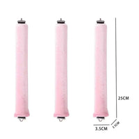 Heatless Overnight Curlers Set No Heat Curling Headband with Rods for Long Hair Pink