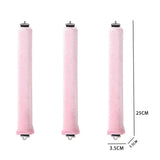 Heatless Overnight Curlers Set No Heat Curling Headband with Rods for Long Hair Pink