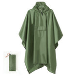 3-in-1 Hooded Rain Poncho for Adult with Pocket, Waterproof Lightweight Army Green