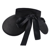 Adjustable Foldable Sun Visor Hat Wide Brim Open Top for Outdoor Black