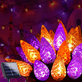 7M Solar Strawberry String Lights Waterproof Christmas LED Holiday Decor - Purple and Orange