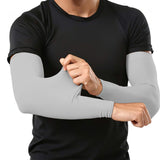 3 Pair 40cm Straight Nylon Spandex Cooling Arm Sleeves without Thumb Holes Grey