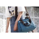 Crossbody Bag 3-Compartments Satchel Handbags Purse Messenger Shoulder Bag Blue