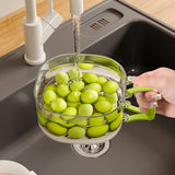 2 in 1 Collapsible Colander and Basin for Kitchen Fruit Drainer Colander Pink