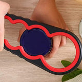 3PCS Jar and Bottle Opener Set with Non-Slip Grip Pad for Weak Hands Red