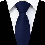Pre-Tied Zip Necktie 8cm for Men Wedding Business Formal Navy Blue