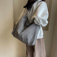 Zipper Tote Bag for Women Shoulder Bags with Adjustable Strap for Work School Shopping Travel Gray
