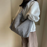 Zipper Tote Bag for Women Shoulder Bags with Adjustable Strap for Work School Shopping Travel Gray