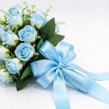 Double Sided Satin Ribbon 22m Polyester for Christmas Gift Wrap Light Blue