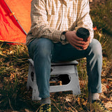 Folding Step Stool Portable Lightweight Stool for Adult Gray
