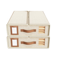 4Pcs Set Bed Sheet Organizers Bedding Storage Bags Beige