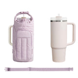 Water Bottle Holder Crossbody Bag with Strap Gym Accessories Purple