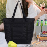Insulated 39L Reusable Tote Bag for Grocery Shopping for Picnic Beach Grocery Black