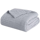 230x200cm Cotton Muslin Blanket Throw Blanket Travel Wrap Bed Cover Grey
