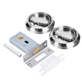 Cavity Sliding door Lock-Privacy function Stainless Steel Silver