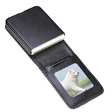 PU Wallet Card Holder Case Compatible With Samsung Galaxy Z Flip 6 7 8 with Stand Black