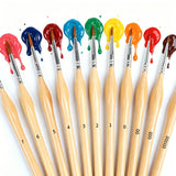 11 PCS Artist Paint Brush Detail Brush Set for Watercolor Acrylic Oil Khaki