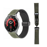 20mm Magnetized Leather Watch Band – Genuine Leather Strap for Samsung Huawei Xiaomi Dark Green