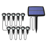 10-in-1 Solar Spot Light Outdoor Waterproof LED Garden Lawn Landscape Path Lamp White
