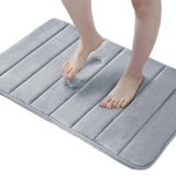 3 Pieces Set Water Absorption Bathroom Floor Mats Non-Slip Bath Mats Light Gray