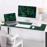 PU Leather Desk Mat Protector Non-Slip Mouse Mat Water Resistant Desk Blotter Pad for Office and Home Green