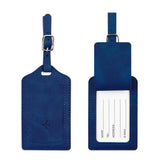 RFID Passport Cover and Luggage Tag Set PU Leather Travel Organizer Dark Blue