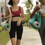 Yoga Pilates Mat Storage Bag Shoulder Handbag with Yoga Mat Carrier Pocket Gym Bag Green