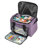 Yarn Storage Bag Wool Tote with Hooks Needles & Accessories Organizer Purple