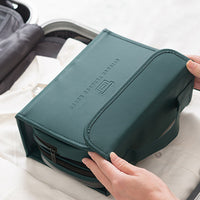 PU Leather Multifunctional Toiletry Bag Hanging Travel Organizer Makeup Cosmetic Case Green