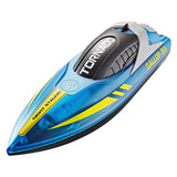 Remote Control Boat Rechargeable with LED Lights for Pool and Lake Blue