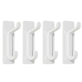 4 PCS Stainless Steel Double Adhesive Hooks with 3kg Capacity White