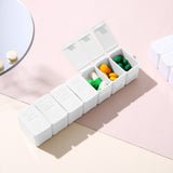 4 PCS Weekly Pill Organizer 7 Day Medicine Box with Compartments for Travel Home White