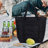 Insulated 39L Reusable Tote Bag for Grocery Shopping for Picnic Beach Grocery Black