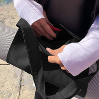 Yoga Pilates Mat Storage Bag Shoulder Handbag with Yoga Mat Carrier Pocket Gym Bag Black