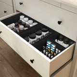 6 Piece Foldable Drawer Bins Nonwoven Organizer 3 Sizes with Zippers Black